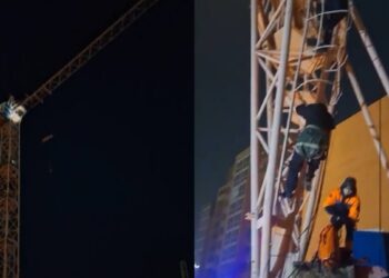 «60 метрлік краннан секірмек болған»: Астанада полицей суицид жасамақ болған адамды құтқарып қалды