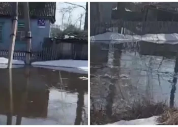 Ақмола облысындағы Макинск қаласында үйлерді су басып жатыр ВИДЕО
