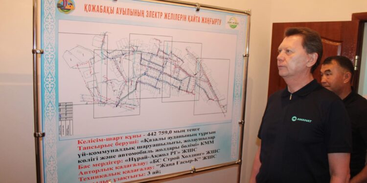 Қожабақы ауылының электр желілері жаңартылуда